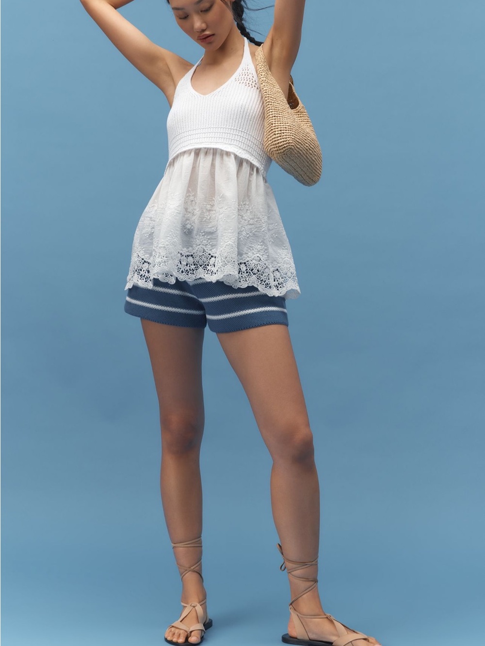 🤍 Anthropologie Twofer Crochet Lace Halter Top - Picture 3 of 8